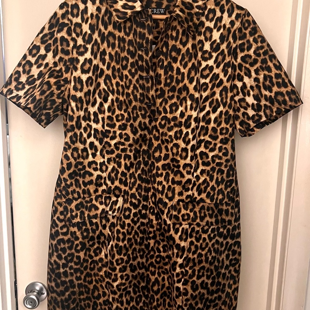 J. Crew Animal Print Short Sleeve Dress